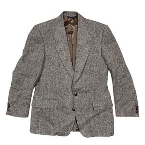 Vintage 90s Magee Donegal Tweed Wool Brown Blazer Jacket Mens 38S